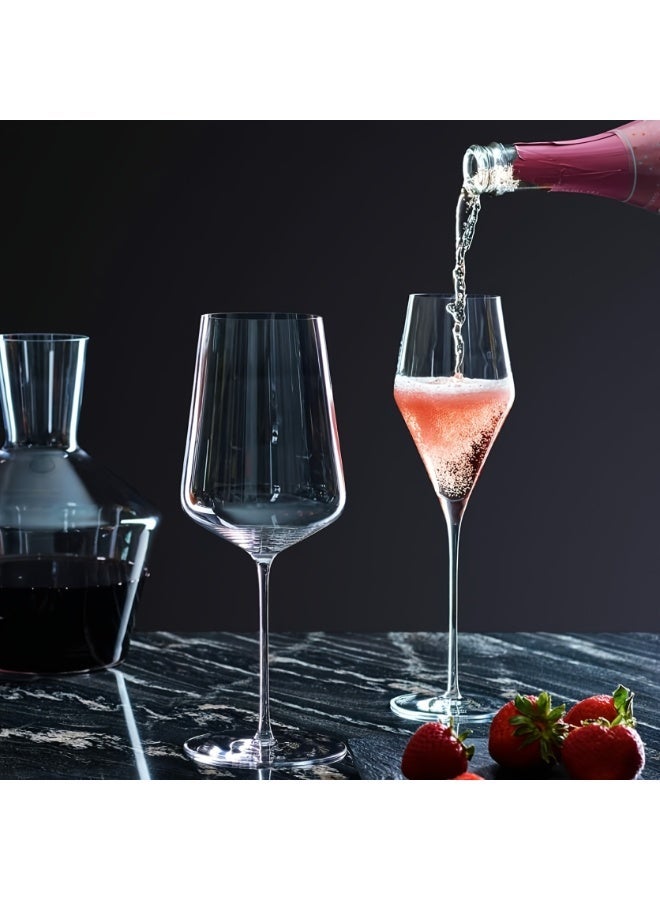 Set of 2 Ultra-Thin and Light Lead-Free Crystal Champagne Flutes, Hand-Blown Glass with Precision-Angled Curve, Perfect for Champagne, Prosecco, Sparkling Wine, Cava and Spumante - Image 4